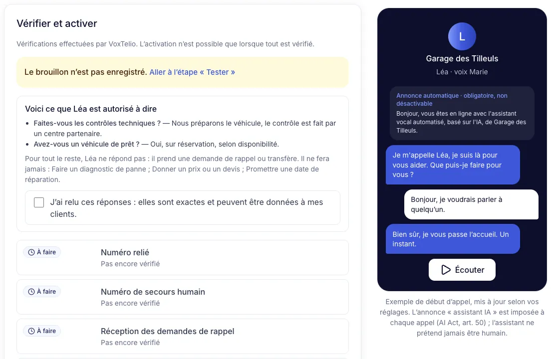 Étape 5 : Vérifier et activer